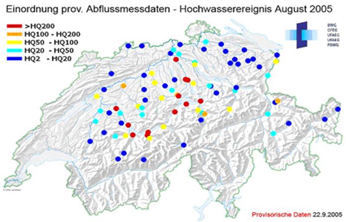Karte Hochwasser 2005
